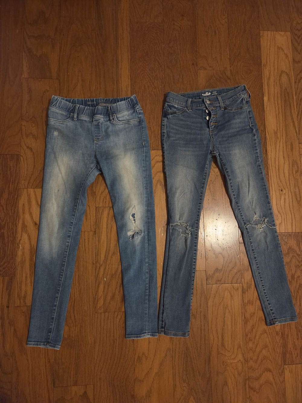 GAP & Old Navy Girls Light Blue Ripped Skinny Jeans